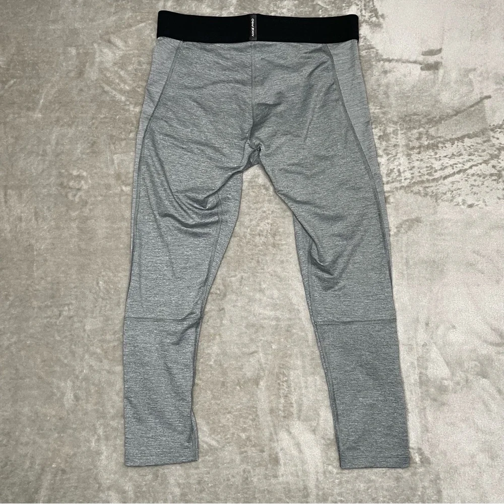Nike Pro Dri-Fit Men's Heather Gray 3/4 Length Fitness Tights Size Medium